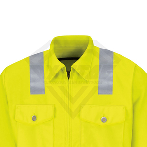 Custom High Visibility Safety <b>Jacket</b> Reflective Workwear Uniform Industrial Protective <b>Construction</b> Gear Fluorescent Mens Coat - Product Image 3