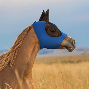 Masque anti-mouches pour chevaux pleine grandeur avec protection en PVC et maille respirante, conception durable contre les insectes - Product Image 5