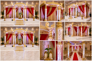 Mandap Tradicional con Diseño de Bigote y Escenario para Bodas Indias, Mandap Real Más Vendido para Bodas de Destino, Mandap de Boda Ajanta - Product Image 5