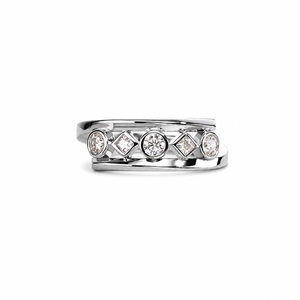 Anillo de Plata de Ley 925 para el Día de San Valentín, Anillo de Compromiso con Engaste de Moissanita, Hecho a Mano - Product Image 1