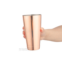 Shaker à cocktails moderne en acier inoxydable de haute qualité, écologique, couleur cuivre, pour articles de bar et cadeaux d'affaires