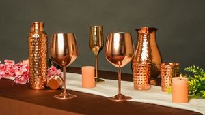 Verres à boire en cuivre avec large ouverture, gobelets métalliques pour l'eau, les jus, les cocktails, durables, réutilisables, vaisselle de cuisine. - Product Image 4