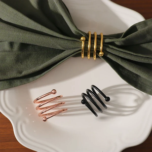 Anneau de serviette de Noël en métal or rose, élégant porte-serviettes en spirale pour la décoration de table festive et les dîners de fin d'année - Product Image 2