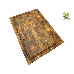 Planche à découper de cuisine en bois de teck massif, robuste, écologique, 3 cm d'épaisseur, résistante au lave-vaisselle, à grain transversal, grande taille - Product Image 5