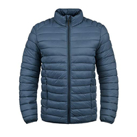 Veste d'hiver unisexe légère en toile imperméable avec capuche et design matelassé, pochette de rangement pliable
