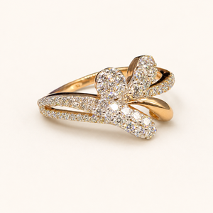 Élégante bague papillon en or 14 carats |   Bague en diamant scintillante de qualité supérieure pour femmes |   Cadeau de bijoux fins de luxe pour elle, pour une fête de mariage - Product Image 1