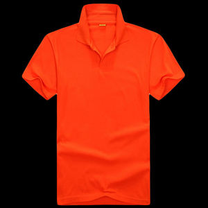 Men's Short Sleeve Solid Color Knitted 100% Cotton Breathable for Shirt Regular Fit Casual Winter <b>Orange</b> - Product Image 1