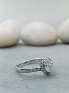 Anillo de Compromiso y Boda D'VINS JEWELS con Forma de Corazón, Corte Brillante, Color D, Blanco, Plateado, Dorado, con Certificado, Cultivado en Laboratorio - Product Image 3