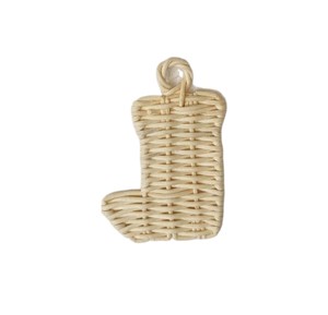 Décoration de Noël en rotin sur mesure, sculpture de botte tressée à la main, ornement suspendu avec boucle pour exposition - Product Image 1