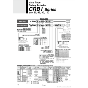 Équipement électrique d'actionneur rotatif CDRB1BW63-180S pneumatique SMC - Product Image 2