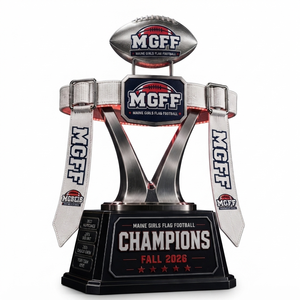 Trophée de championnat de flag football pour filles MGFF Maine, automne 2026, récompense en métal avec rétroéclairage et gravure personnalisée - Product Image 3