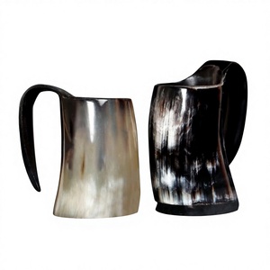 Latest Arrival Eco-Friendly Waterproof Polished Natural Horn Mug Handcrafted Decorative Custom Engraved Logo Antique/Modern - Product Image 3
