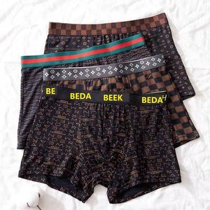 Popular Men's Mid-Rise Comfortable Boxer Briefs New Style Printed High Elastic Skin-Friendly Knitted Personalized Waist Trendy - Product Image 1