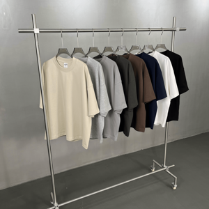 T-shirt à manches courtes pour homme Hwan Ye, 100% coton, uni, couleur unie, coupe classique, col rond, HYBX100 - Product Image 6