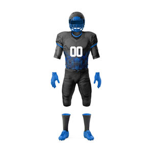Vente en gros d'un ensemble complet d'uniformes de football américain personnalisés, casque, maillot, pantalon, gants, chaussettes, crampons, équipement - Product Image 1