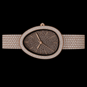 Montre de luxe en or rose sertie de diamants, bracelet en acier inoxydable en forme de poire, montre-bracelet à quartz pour femme, style premium - Product Image 1