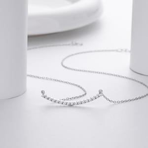 Minimalist 925 Silver Platinum Plated Zircon Pendant Necklace Marquise Cut Prong Setting <b>Box</b> Chain Classic Unisex <b>Wedding</b> - Product Image 2