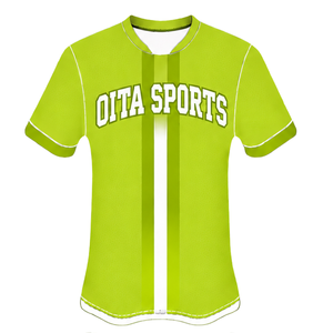Camiseta Deportiva de Manga Corta Verde Lima y Blanca con Rayas Verticales, Transpirable, para Entrenamiento Atlético, Uniforme de Béisbol - Product Image 1