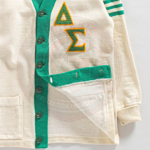 Sorority Delta Sigma T <b>Cardigan</b> Acrylic Knitted Women's Sweater Full Sleeve Greek Letter Delta Sigma Embroidery University Wear - Product Image 6