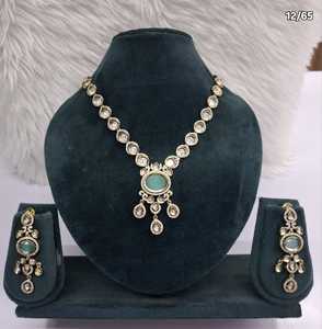 Vintage Style Antique Gold Plated <b>Necklace</b> Set Round CZ Stone Strand with Rani Pink Oval Pendant <b>Statement</b> Jewelry Set for Party - Product Image 4