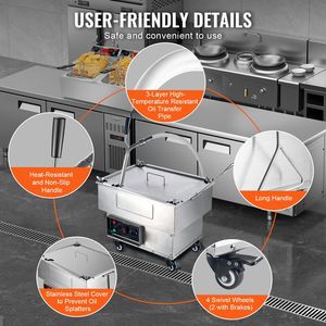 Unità Portatile per Filtraggio Olio da 18L con Velocità di 10 L/min, Dotata di Ruote Girevoli e Tubo dell'Olio, Friggitrice Commerciale Veloce - Product Image 6