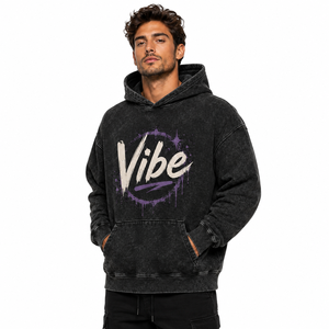 Sudadera con Capucha Vintage para Hombre, Lavado Ácido, Algodón Grueso, Oversize, Estampado Personalizado, Estilo Urbano, Venta al por Mayor, Moda Casual - Product Image 3