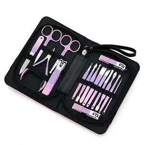 Professional Manicure <b>Kit</b> With Stainless Steel Tools Portable Leather Case 18 In 1 <b>Nail</b> Care Set For Adults - Product Image 1