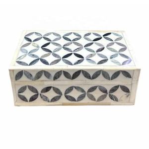 Caja de incrustaciones de hueso de línea blanca y negra de alta calidad, organizador de joyas de regalo novedoso con patrones negros disponibles en todos los tamaños y colores - Product Image 4