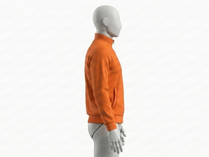 Men's Orange Knitted <b>Zip</b>-<b>Up</b> Racer <b>Jacket</b> Stand Collar Breathable Eco-Friendly Quick Dry Casual Autumn Wear Regular Fit Moto - Product Image 3