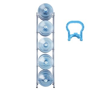 Portabottiglie per Acqua a 5 Livelli, Robusto, per Bottiglie da 5 Galloni, Rastrelliera Utilitaria a Fila Singola per 5 Bottiglie - Product Image 1