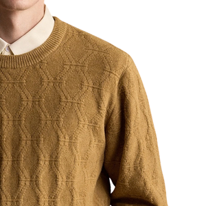 <b>Men</b> Geometric Textured Knit Sweater Crew Neck Long Sleeve Solid <b>Pullover</b> Jumper Casual Winter 12GG 3D Print Wholesale OEM ODM - Product Image 4