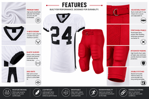 Wholesale Custom Sublimation Polyester Breathable High Quality Solid Color Slim Fit American Football Uniform - Product Image 5