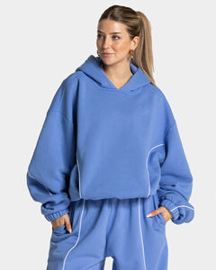 Conjunto de Sudadera y Pantalones Deportivos Ecológicos para Mujer, Estilo Urbano, Holgado, de 2 Piezas, con Logotipo Frontal, Color Liso, Informal, para Invierno - Product Image 3