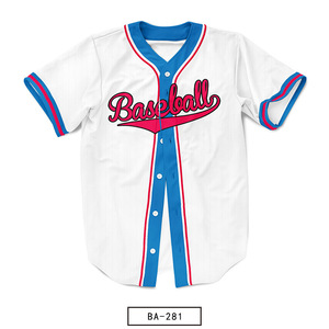 Custom Heat-Transfer Printed Button Down Crew Neck <b>Baseball</b> Jersey Breathable Wholesale Men's Softball Jersey - Product Image 3