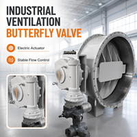 Vanne papillon électrique pour gaz de combustion, amortisseur industriel à raccordement à bride, support personnalisé pour centrales électriques et cimenteries