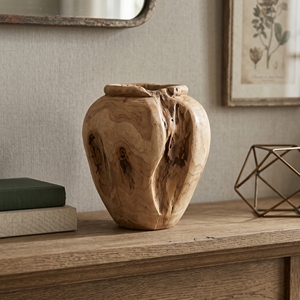 Jarrón Decorativo de Madera de Teca, Maceta Natural con Efecto de Erosión, Macetero de Lujo Balinés Hecho a Mano, Adornos para Sala de Estar, Conjuntos para el Hogar - Product Image 4