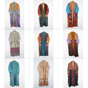 Japanese Style Kimono Indian Silk Kimono Sexy Robe for Women's Long Silk Kimono <b>Shower</b> Robe Vintage Silk Kimono Floral Printed - Product Image 1