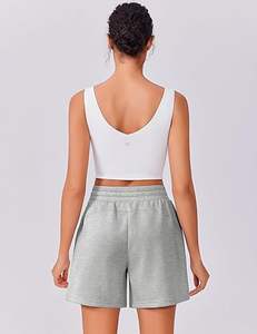 Shorts décontractés en coton molletonné pour femmes, taille mi-haute, pour le sport, vente chaude, shorts de course et de gym pour femmes - Product Image 4