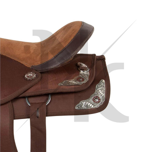 Selle de cheval western de qualité supérieure, durable, en cuir de vachette premium, pour la randonnée équestre, équipement de travail au ranch, selle marron - Product Image 3