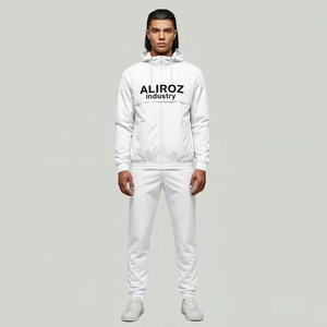 Windproof Sports Casual Windbreaker Tracksuit Dry Fit Customizable <b>Zip</b> <b>Up</b> <b>Jacket</b> and Elastic Waist Track Pant - Product Image 1