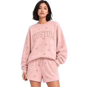 Ensemble haut et short de qualité supérieure pour femme, col rond, idéal pour le quotidien et les voyages - Product Image 2