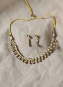 Collar de Gargantilla de Oro Antiguo Estilo Dubái de Lujo, Delicado con Cristales Transparentes, Borlas Florales, Guirnalda, Conjunto de Joyería Nupcial Vintage India - Product Image 6