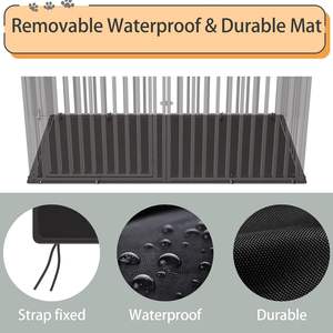 Zware, grote hondenkrat met mat, binnen, metalen hondenkennel, kooi voor middelgrote en grote honden, puppyren met dak - Product Image 6