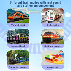 Mirana Ensemble de train jouet en blocs ABS, thème transport, coloré, avec plusieurs configurations de rails et divers modes sonores (53 pièces) - Product Image 3