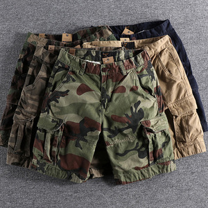 Shorts cargo camouflage pour homme, 100% coton toile respirant, taille mi-haute avec poches, style décontracté Bermuda - Product Image 3