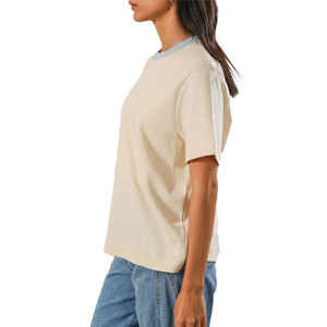 Solid Trader Premium Design Breathable Comfort Wear Stretch Fabric Short Sleeve Solid Pattern Elegant Stylish Women Tee <b>Shirt</b> - Product Image 5
