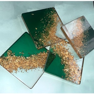 2026 Hot Selling Wooden Epoxy Customized Marble <b>Coasters</b> Mats & Pads with Natural Color <b>Coaster</b> Sets Made in India Handmade - Product Image 5