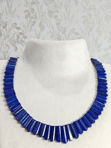 Collier ras du cou en perles de lapis-lazuli bleu, forme de flèche graduée, coupe fantaisie, pierre précieuse naturelle, bijoux pour femme, tendance - Product Image 2