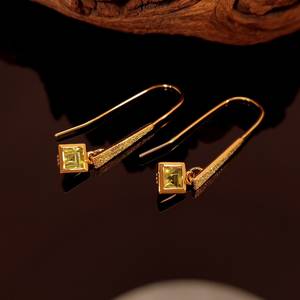 Pendientes Largos de Peridoto Verde Natural, Plata de Ley 925, Chapados en Oro de 18K, Sin Níquel, Joyería de Lujo para Compromiso y Boda para Mujer - Product Image 2