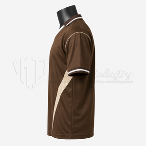 Camiseta de Fútbol Unisex Marrón con Cuello en V, Manga Corta, Absorbe la Humedad, Transpirable, Poliéster, Corte Regular para Adultos, Todas las Temporadas, Personalizable - Product Image 4